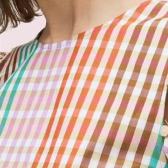 NWOT $201 Kate Spade Rainbow Plaid Top - Picture 9 of 11